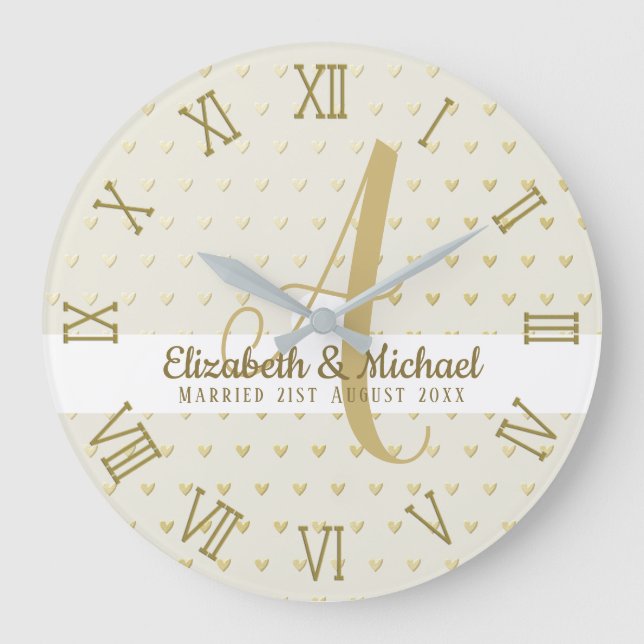 Grande Horloge Ronde Monogram Newlywed Wedding Gold Elegant Venin (Recto)