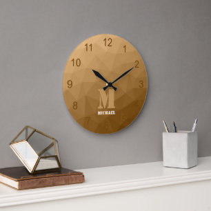 Grande Horloge Ronde Monogramme à motif géométrique en maille à dégradé