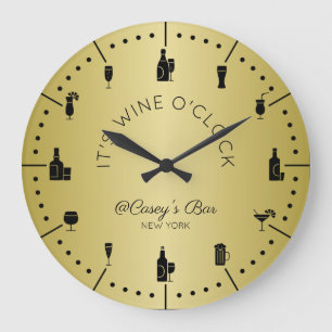 Grande Horloge Ronde Monogramme C’est le vin O’Clock Elegant Or Noir