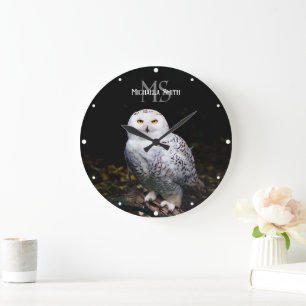 Grande Horloge Ronde Monogramme de nom personnalisé de majestueuse chou