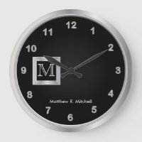 Monogramme Masculine Exécutif noir et argent