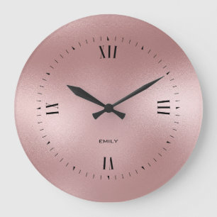 Grande Horloge Ronde Monogramme Rose-or Arrière - plan chatoyant