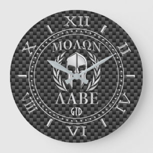 Grande Horloge Ronde Monogramme spartiate d'armure de style de chrome