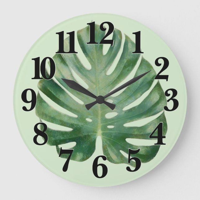 Grande Horloge Ronde Monstera Leaf (Recto)