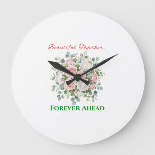 Grande Horloge Ronde Montre de mariage florale élégante