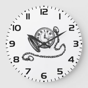 Grande Horloge Ronde Montre de poche victorienne vintage en ligne art