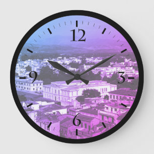 Grande Horloge Ronde Montre de ville de Nafplion en Grèce vintage