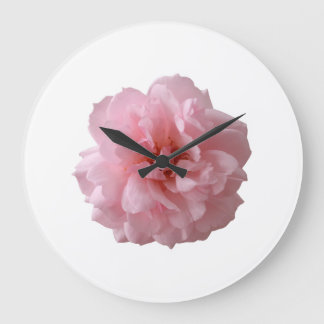 Grande Horloge Ronde Montre Murale Fleur Rose – Élégance Florale au Cœu