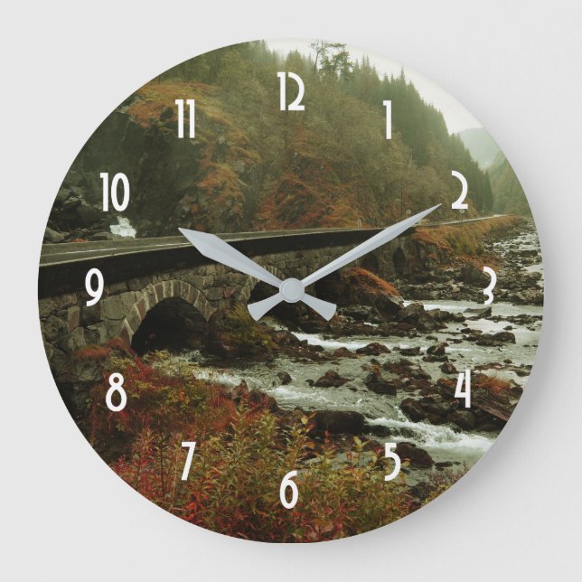 Grande Horloge Ronde Moody Beautiful Nature Paysage (Recto)
