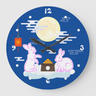 Grande Horloge Ronde Moon Rabbit Mooncake Nuages Mooncake Festival à la