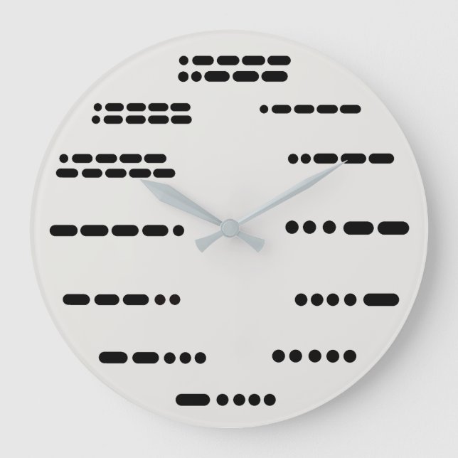 Grande Horloge Ronde Morse Code Wall Clock With All 12 Numbers (Recto)