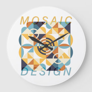 Grande Horloge Ronde Mosaic Art Motif