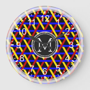 Grande Horloge Ronde Mosaic Modern Monogramme #15