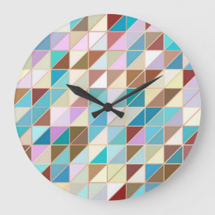 Grande Horloge Ronde Mosaic - Pastels et tons terre