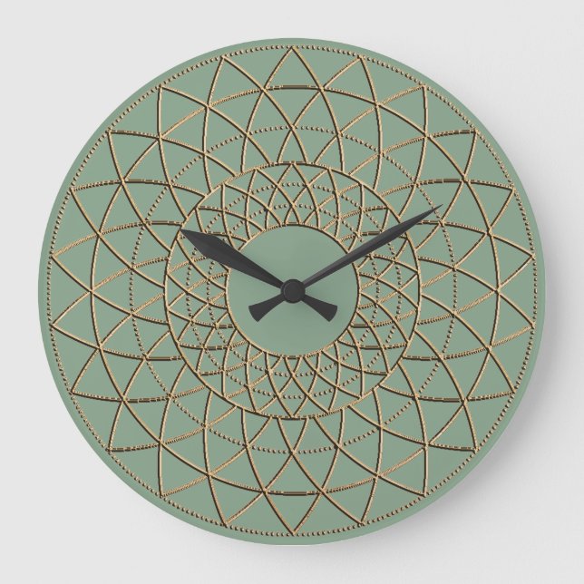 Grande Horloge Ronde Moss Green Metallic Circle Patters (Recto)