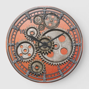 Grande Horloge Ronde moteur à engrenages vapeur machine à réveil vin