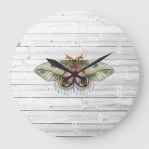 Grande Horloge Ronde Moth rustique