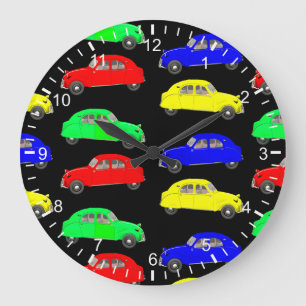 Grande Horloge Ronde motif 2CV Citroen 50e Style