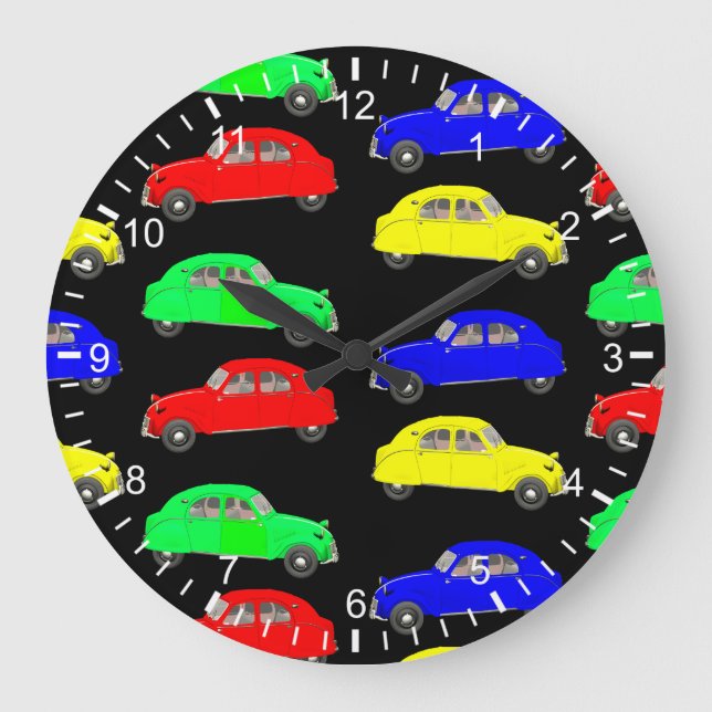Grande Horloge Ronde motif 2CV Citroen 50e Style (Recto)