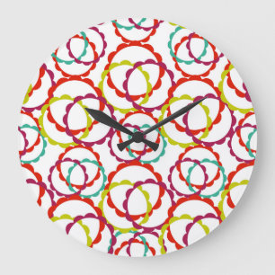 Grande Horloge Ronde Motif à anneau chaud et brillant