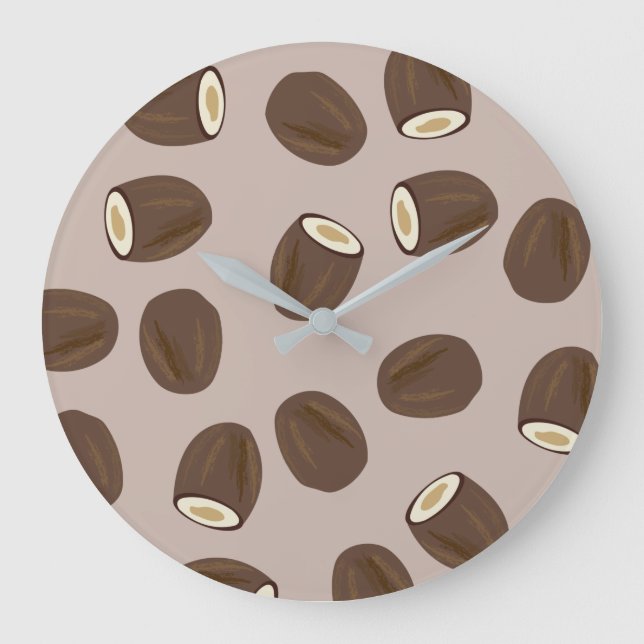 Grande Horloge Ronde Motif à la noix de coco (Recto)