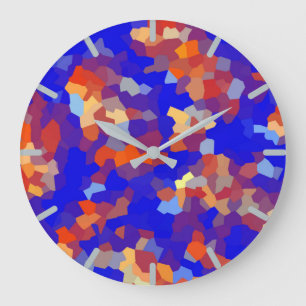Grande Horloge Ronde Motif Abstrait Crystal