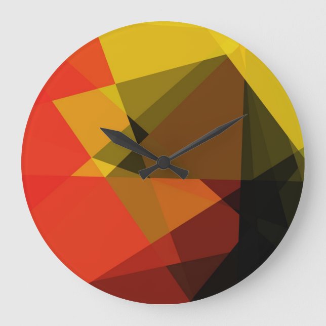 Grande Horloge Ronde Motif abstrait de cubisme (Recto)