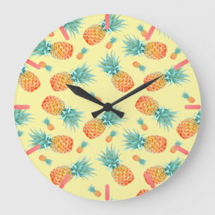 Grande Horloge Ronde Motif ananas