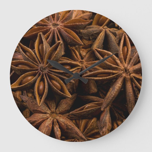 Grande Horloge Ronde Motif Anise Stars (Recto)