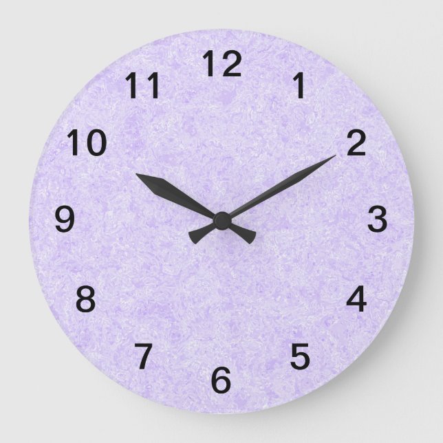 Grande Horloge Ronde Motif Arrière - plan violet clair. (Recto)