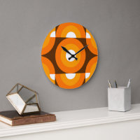 Motif artistique rétro de cercles orange marron fu