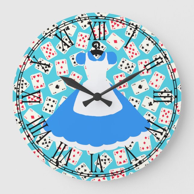 Grande Horloge Ronde Motif d'Alice du pays des merveilles (Recto)