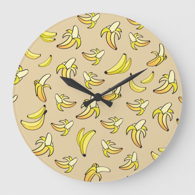 Grande Horloge Ronde Motif de banane (Recto)