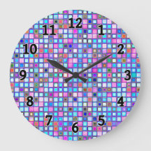 Motif De Carreaux De Mosaïque Rose Et Bleu "Argile
