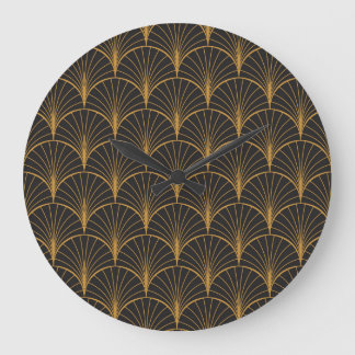 Grande Horloge Ronde Motif de cercles géométriques Art Déco