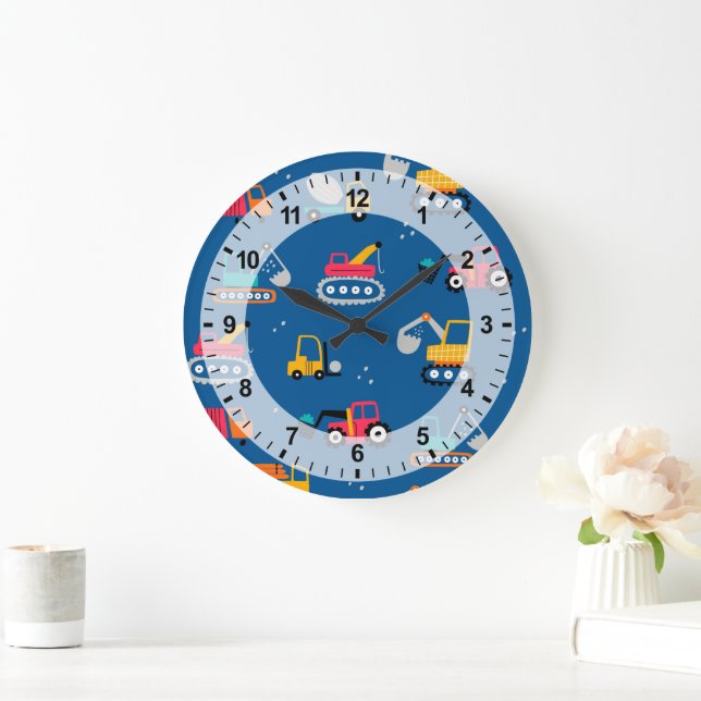 Grande Horloge Ronde Motif de déplacement de construction mûre (Maison)