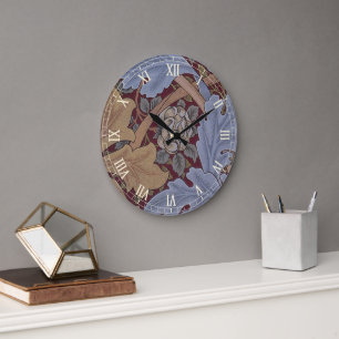 Grande Horloge Ronde Motif de feuille d'acanthe de St. James par Willia