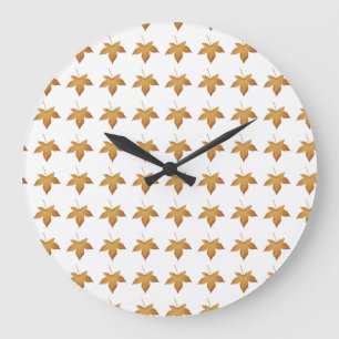 Grande Horloge Ronde Motif de feuilles d'automne confortable Design est