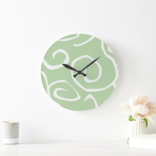 Grande Horloge Ronde Motif De Frottes, Motif À Balayage, Éclairage, Ver