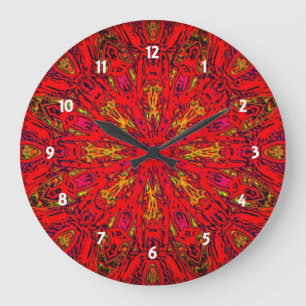 Grande Horloge Ronde Motif de Kaleido d'élément du FEU