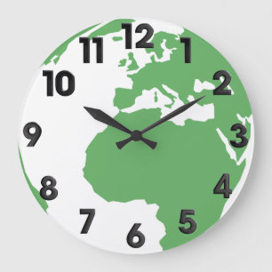 Grande Horloge Ronde Motif de la terre