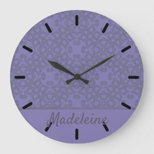 Grande Horloge Ronde motif de lavande personnalisé