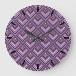 Grande Horloge Ronde Motif de l'échelle des bandes de mauve