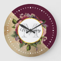Motif de marbre d'or et monogramme floral de