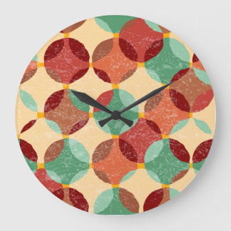 Grande Horloge Ronde Motif de mosaïque circulaire, illustration géométr