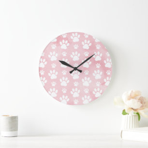 Grande Horloge Ronde Motif De Pâtes, Patrouilles Blanches, Aquarelles, 