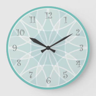 Grande Horloge Ronde Motif décoratif vert moderne