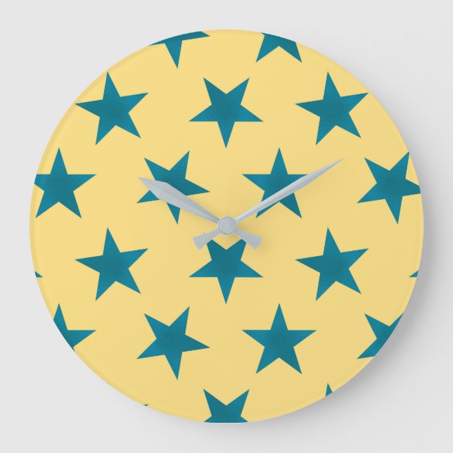 Grande Horloge Ronde Motif des étoiles d'or 18 (Recto)