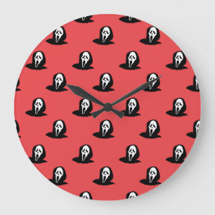 Grande Horloge Ronde Motif Éffrayant Halloween Ghost Silhouette.