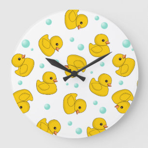 Grande Horloge Ronde Motif en caoutchouc de canard